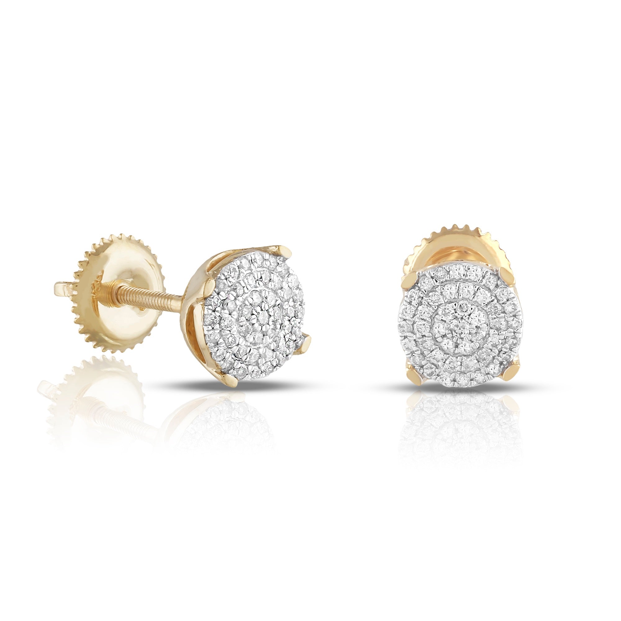 0.2ct Round Diamond Circle Cluster Earrings By Rafaela Jewelry