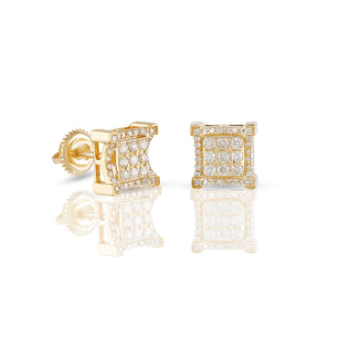 0.44ct Yellow Gold Square Earring by Rafaela Jewelry