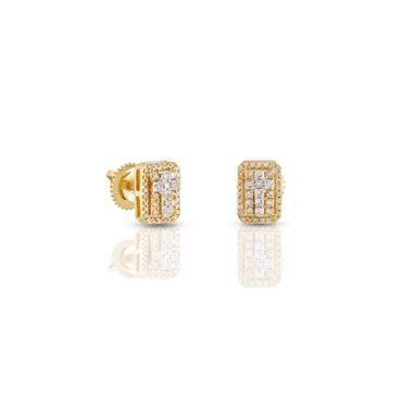 0.23ct Yellow Gold Cross Earring by Rafaela Jewelry