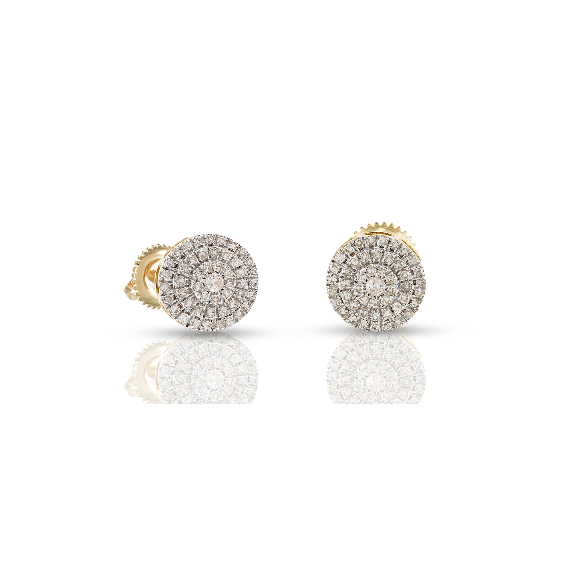 0.27ct Yellow Gold White Diamond Round Earrings by Rafaela Jewelry