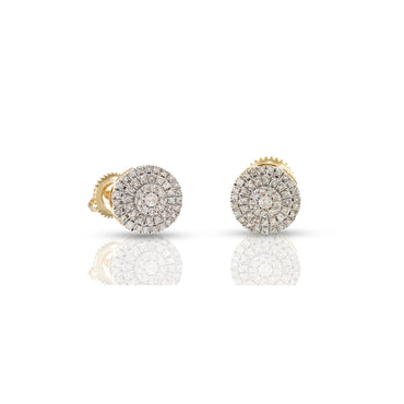 0.27ct Yellow Gold White Diamond Round Earrings by Rafaela Jewelry