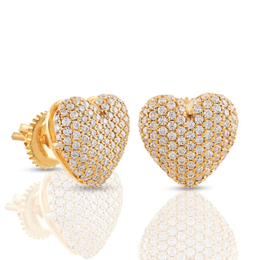 0.68 Ct Round Diamond Heart Stud Earring