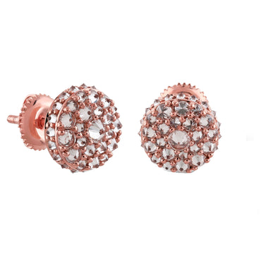 Rose Gold Round Diamond Stud Earrings