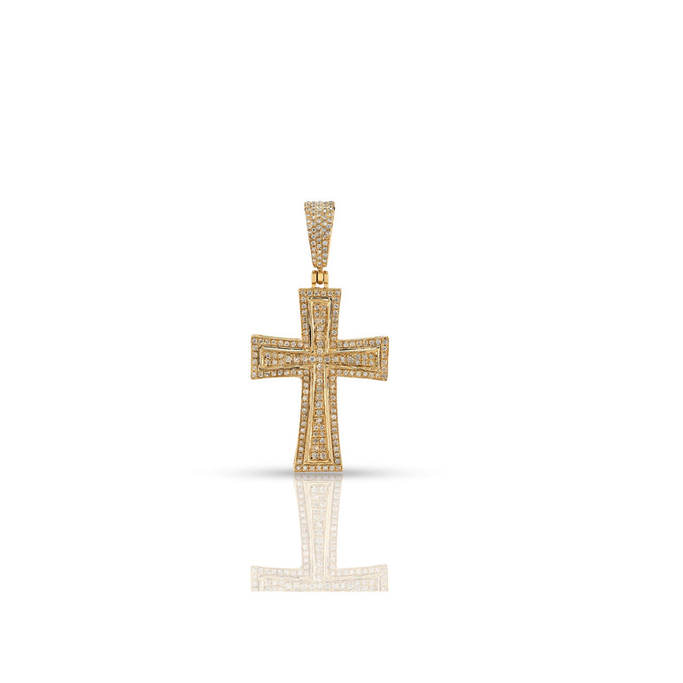 Yellow Gold Men's Cross Pendant by Rafaela Jewelry