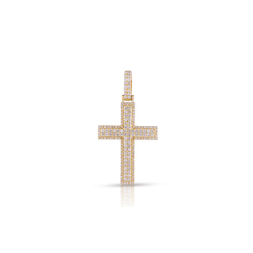 Yellow Gold Diamond Cross Pendant by Rafaela Jewelry