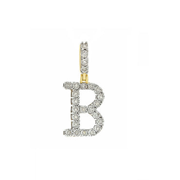Initial Letter Round Cut Diamond Pendant By Rafaela Jewelry