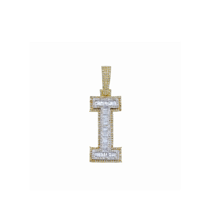 'A-Z' Initial letter Baguette Diamond Pendant By Rafaela Jewelry