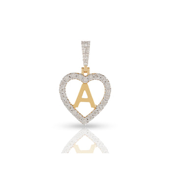 Yellow Gold Heart Shaped 'A to Z' Initial Pendant by Rafaela Jewelry