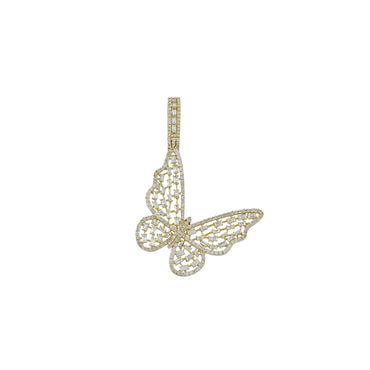 Yellow Gold Diamond Butterfly Pendant by Rafaela Jewelry