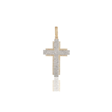 Two layer Diamond Cross Pendant by Rafaela Jewelry