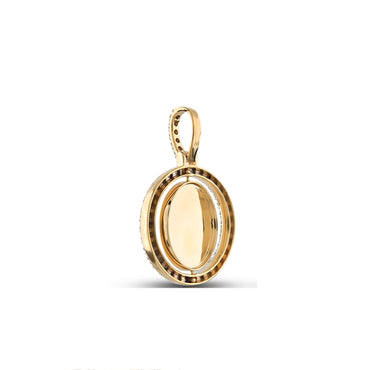 Yellow Gold Round Illusion Diamond Picture Pendant