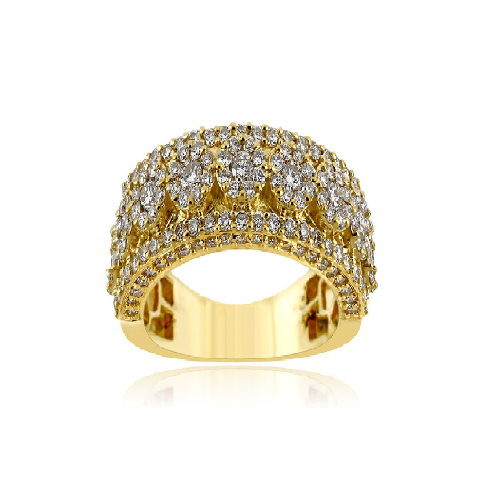Yellow Gold Diamond Studded Ring by Rafaela Jewelry