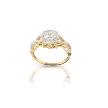9mm Yellow Gold Diamond Engagement Ring by Rafaela Jewelry