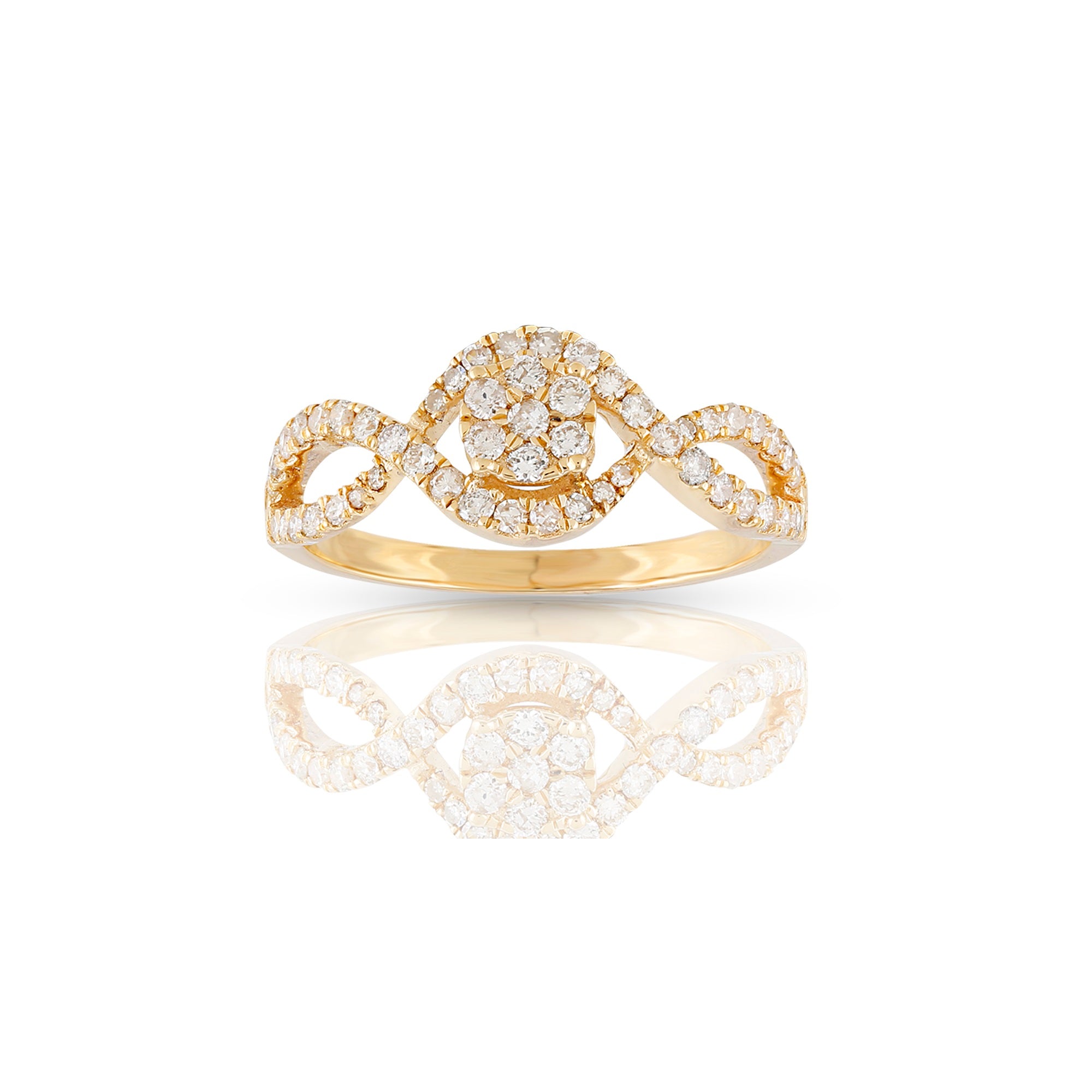 Yellow Gold Round Diamond Women's Ring by Rafaela Jewelry