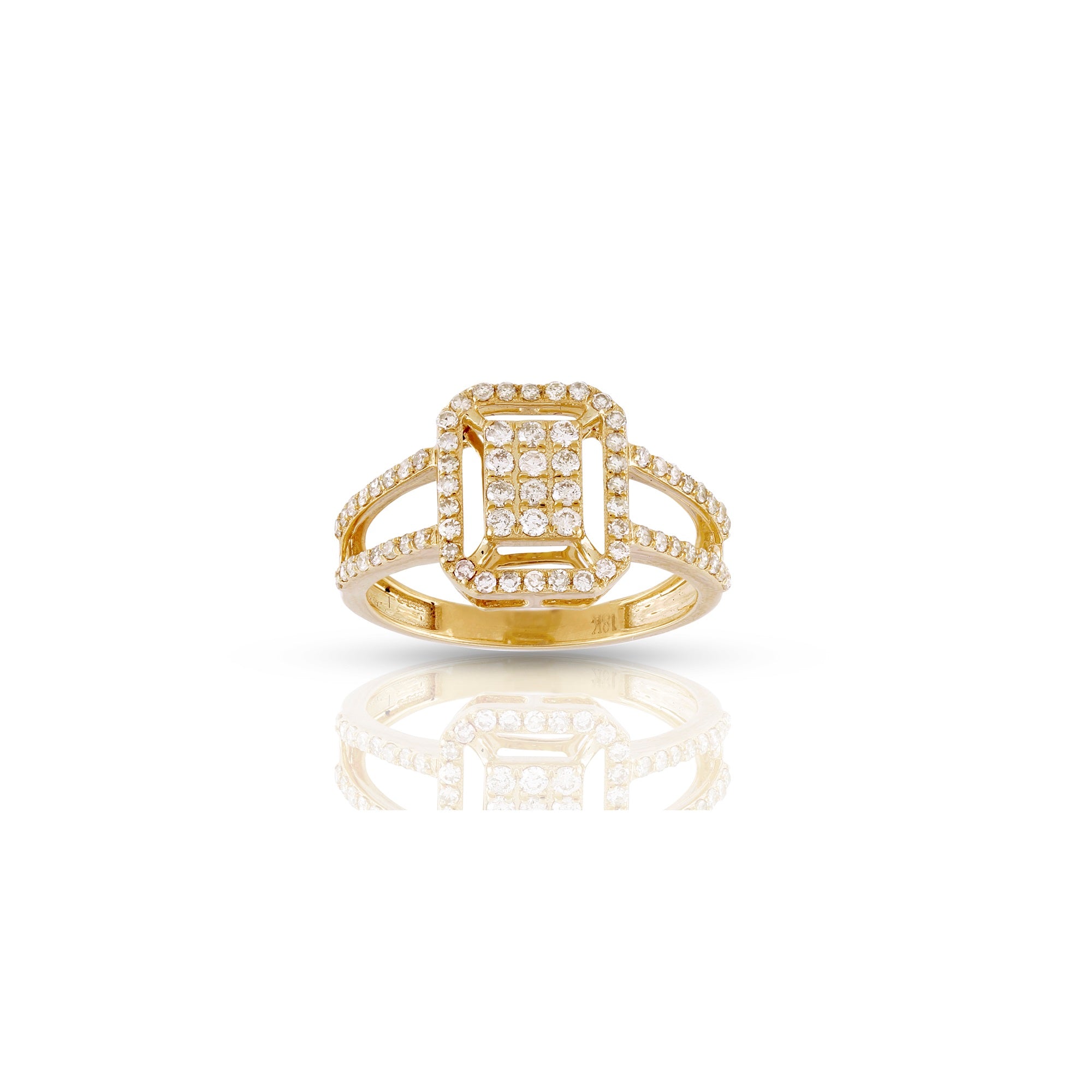 Yellow Gold Halo Ring by Rafaela Jewelry
