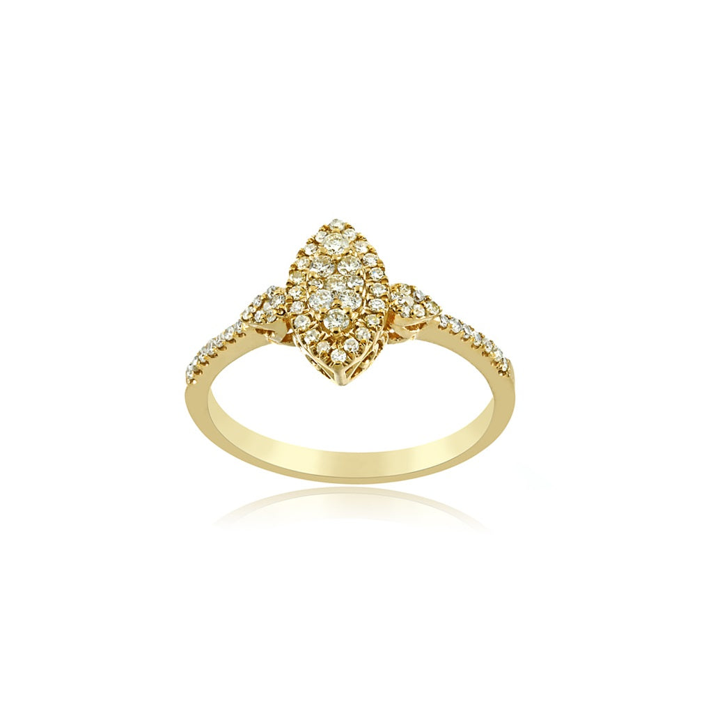 Yellow Gold Diamond Cluster Earrings by Rafaela Jewelry