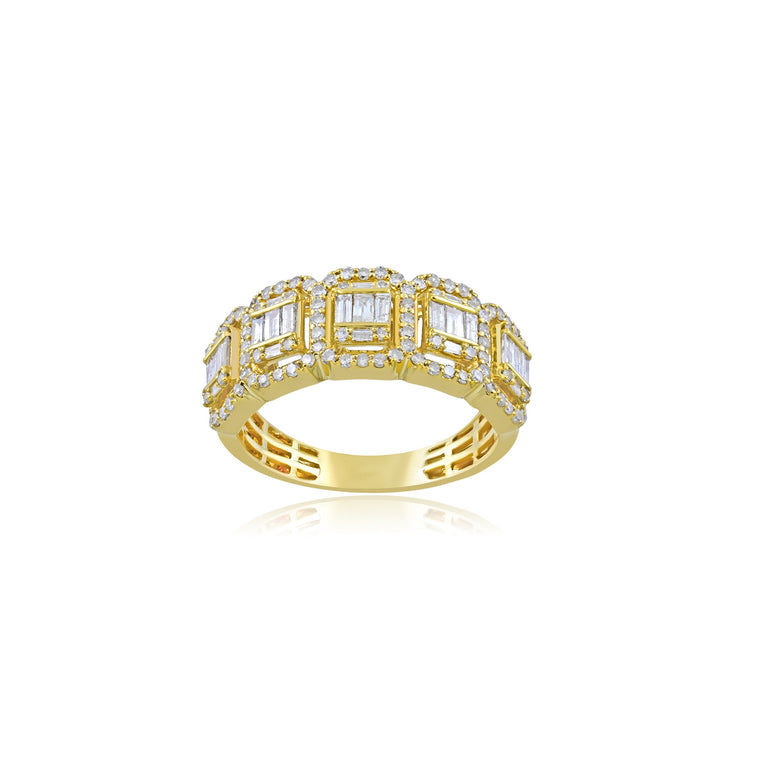 10mm Yellow Gold Ring with Diamonds by Rafaela Jewelry