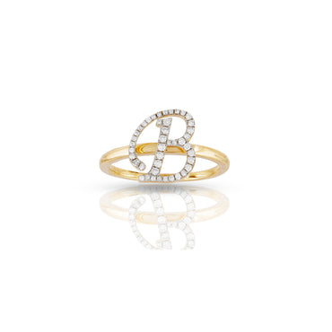 10kt Yellow Gold Initial Ring by Rafaela Jewelry