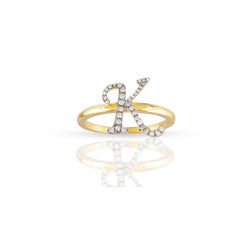 14kt Yellow Gold Initial Ring by Rafaela Jewelry