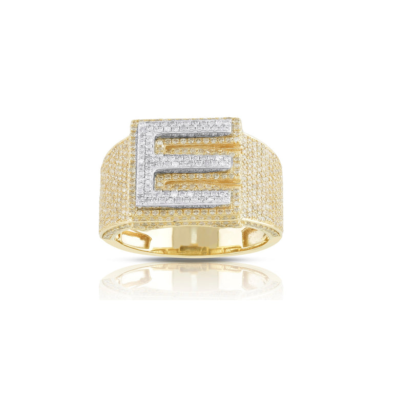 10KT Initial letter Yellow Gold Diamond Ring by Rafaela jewelry