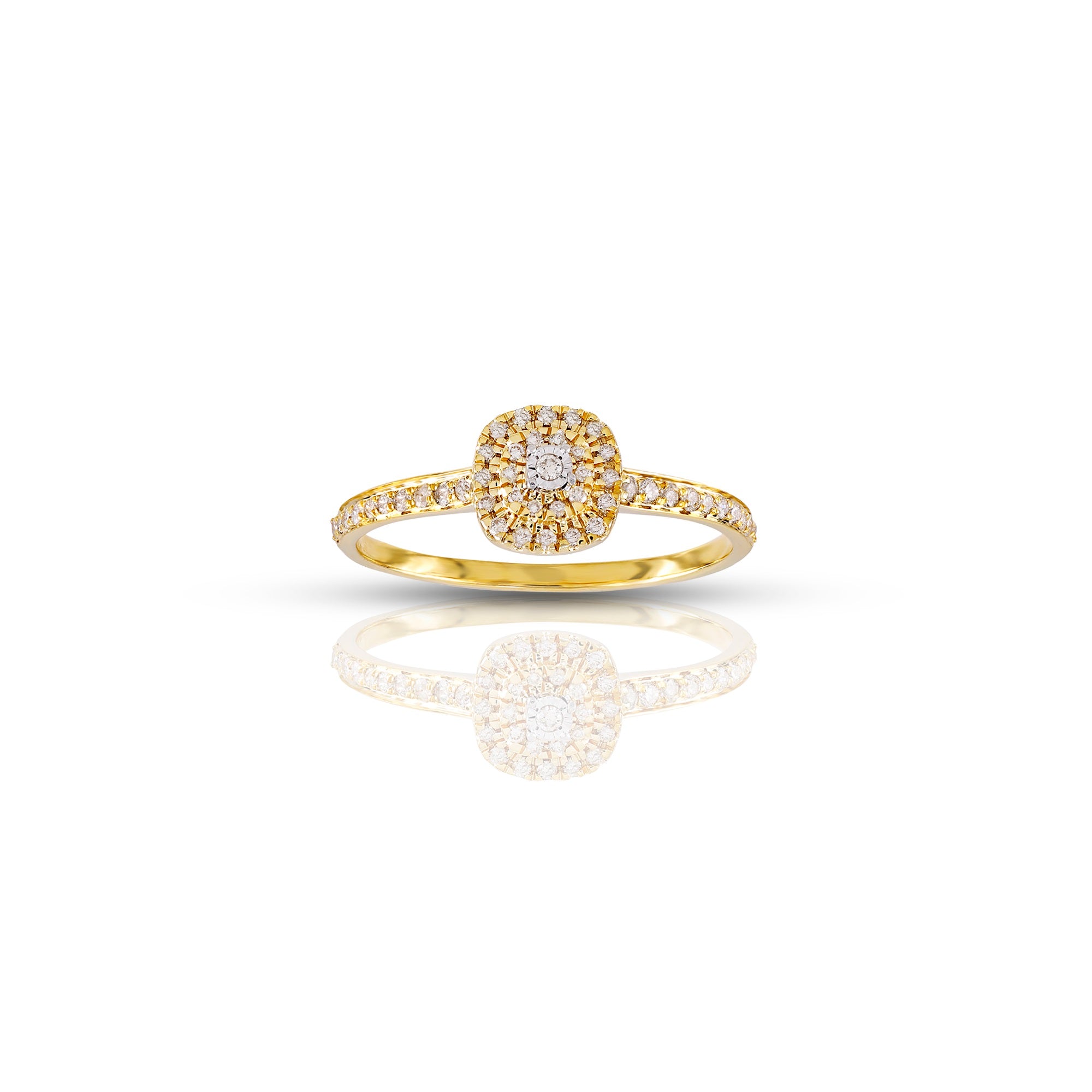 Yellow Gold Round Diamond Ring by Rafaela Jewelry
