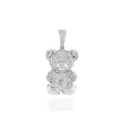 White Gold Diamond Teddy bear Pendant