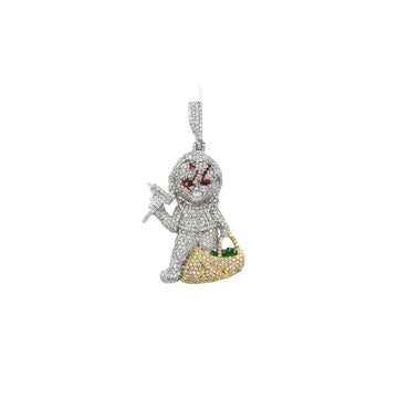 White Gold Round Diamond Chucky Pendant