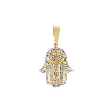 Yellow Gold Diamond Hamsa Pendant