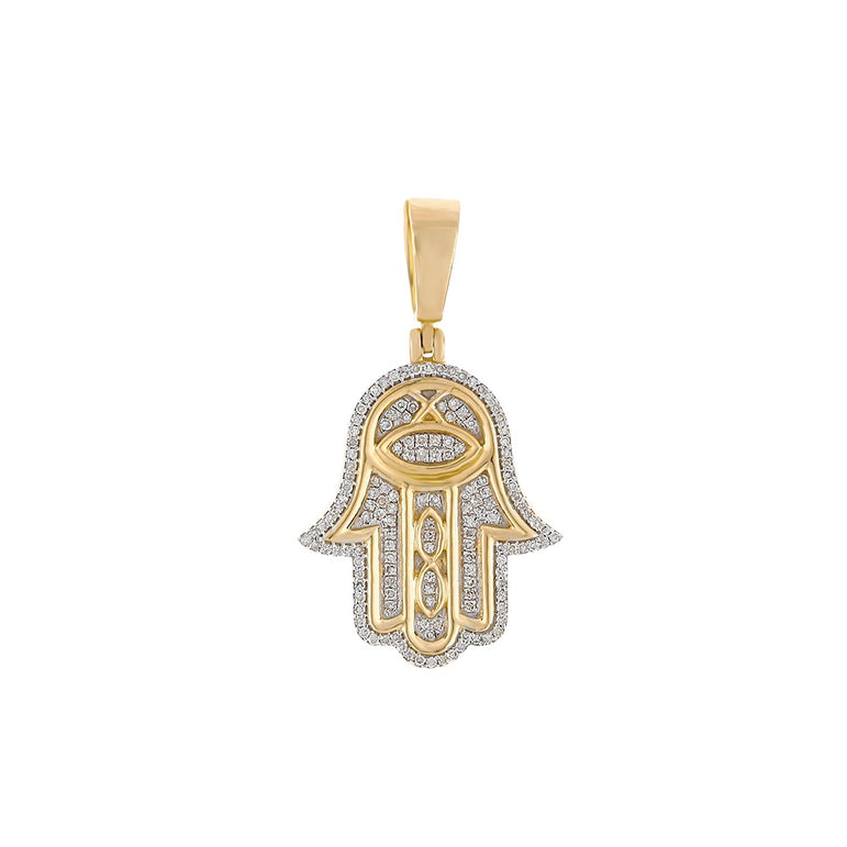 Yellow Gold Diamond Hamsa Pendant