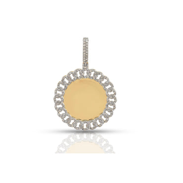 Yellow Gold Round Diamond Picture Pendant