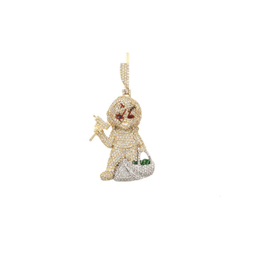 Yellow Gold Round Diamond Chucky Pendant