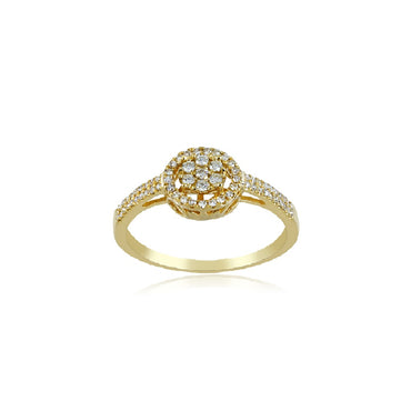 Yellow Gold Round Diamond Engagement Rings