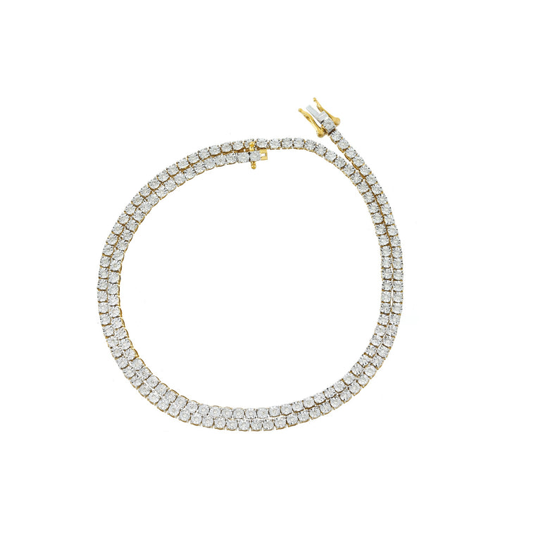 Yellow Gold Round Diamond Illusion Chain