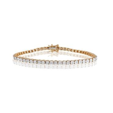 Yellow Gold Round Diamond Illusion Tennis Bracelet