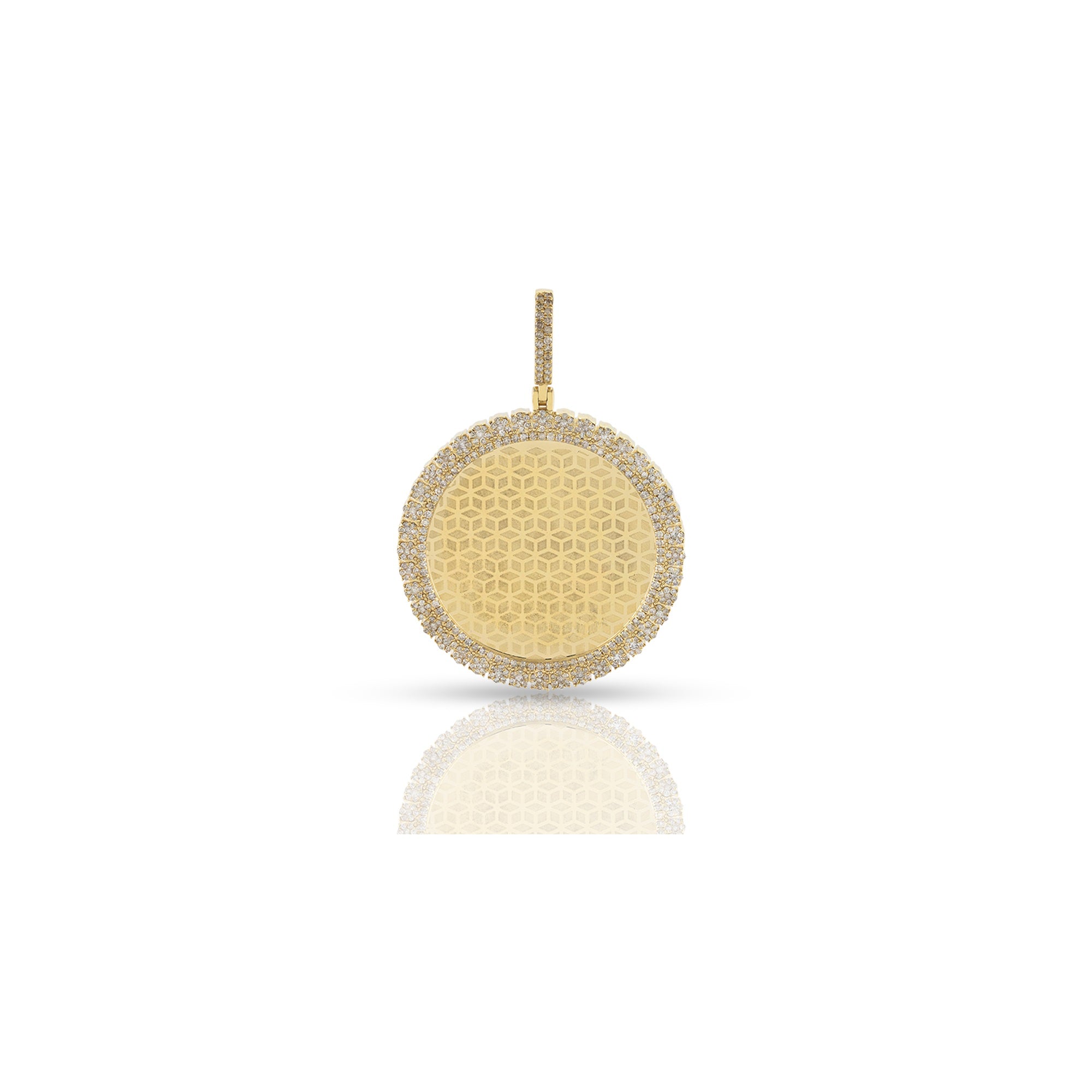 Yellow Gold Round Diamond Picture Pendant