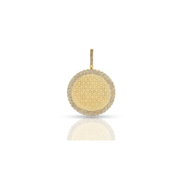 Yellow Gold Round Diamond Picture Pendant