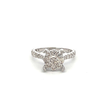 14K White Gold Round Diamond Diamond Ring