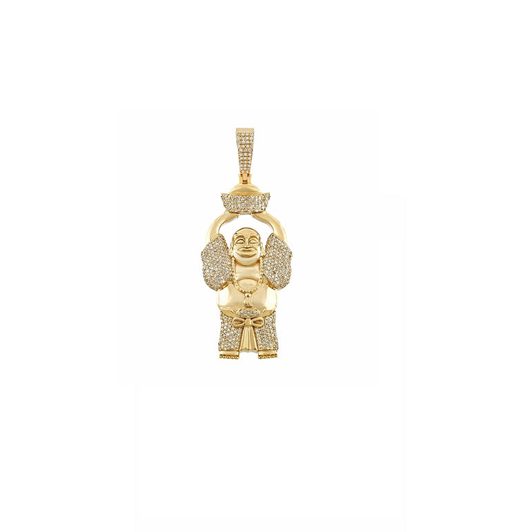 Yellow Gold Diamond Buddha Pendant by rafaela jewelry