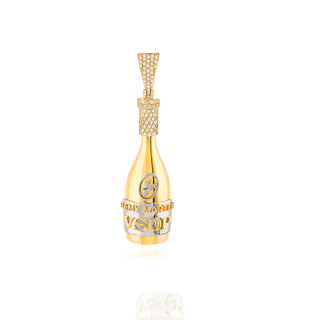 Champagne Bottle Pendant With Diamond