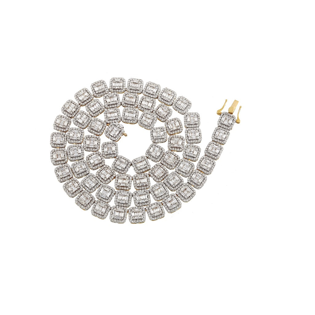 9mm White Gold Baguette Diamond Chain by Rafaela Jewelry