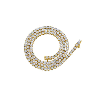 3.7m Yellow Gold Round Diamond Tennis chain by Rafaela jewelry