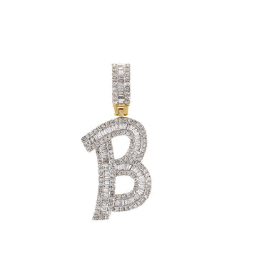 'A-Z' Baguette Diamond Initial Letter Pendant by Rafaela Jewelry