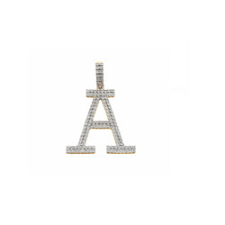 14K Yellow Gold Diamond Initial Pendant