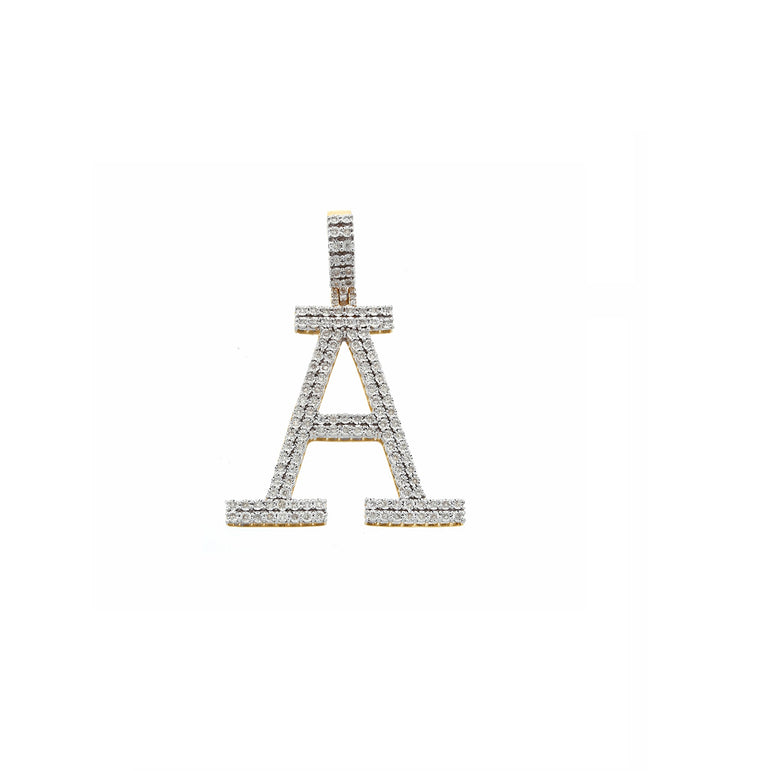 14K Yellow Gold Diamond Initial Pendant