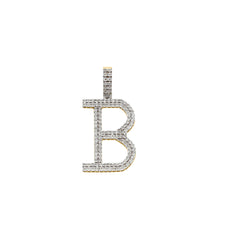 14K Yellow Gold Diamond Initial Pendant