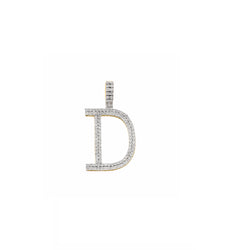 14K Yellow Gold Diamond Initial Pendant