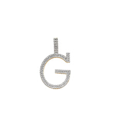 14K Yellow Gold Diamond Initial Pendant