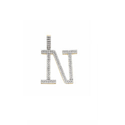 14K Yellow Gold Diamond Initial Pendant