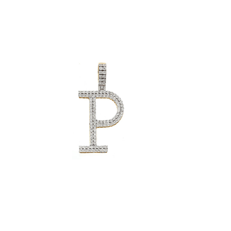 14K Yellow Gold Diamond Initial Pendant