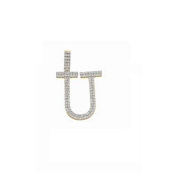 14K Yellow Gold Diamond Initial Pendant